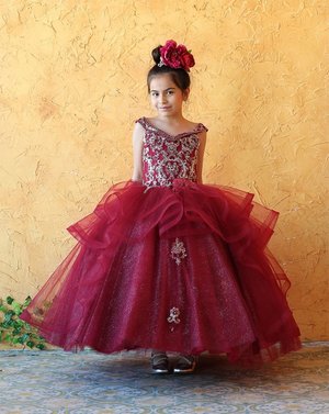 Burgundy Sparkle Mini Princess Dress