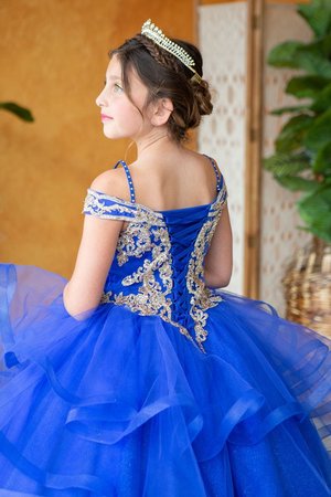 Royal Blue Appliqué Mini Princess Dress