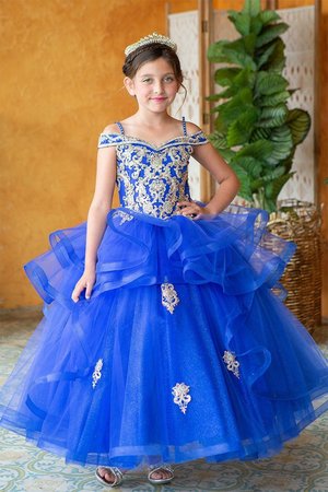 Royal Blue Appliqué Mini Princess Dress